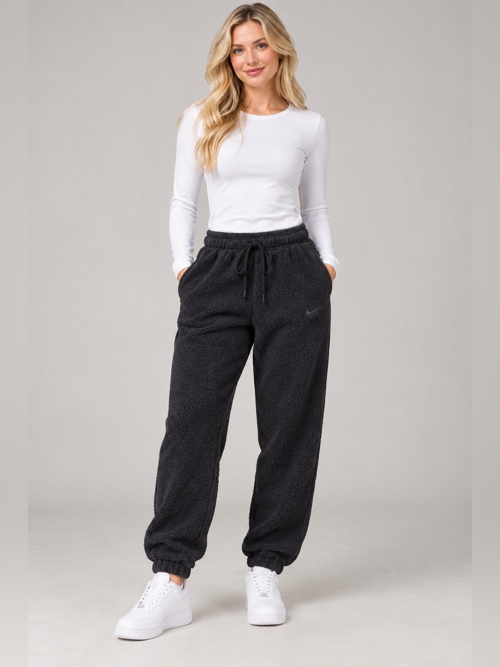 Nike Black Sherpa Track Joggers